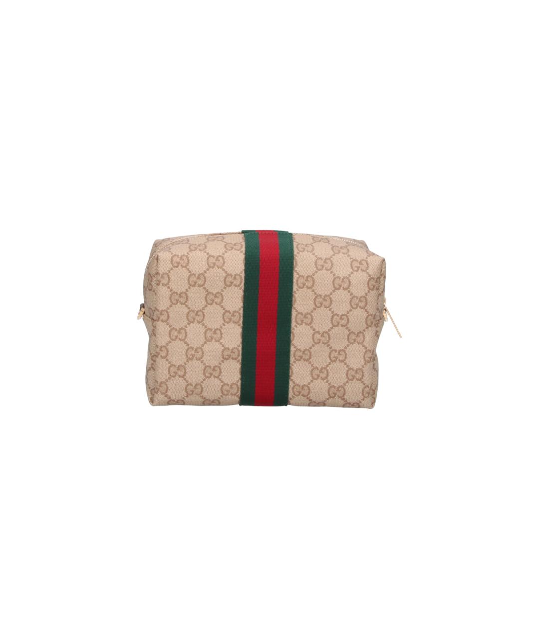 GUCCI Бежевая сумка через плечо из канвы, фото 3