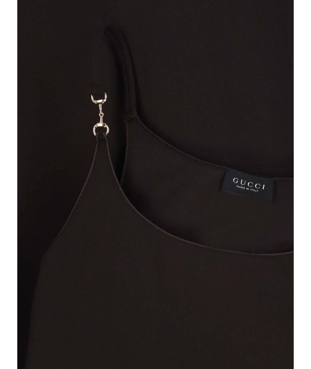 GUCCI Коричневое вискозное повседневное платье, фото 3