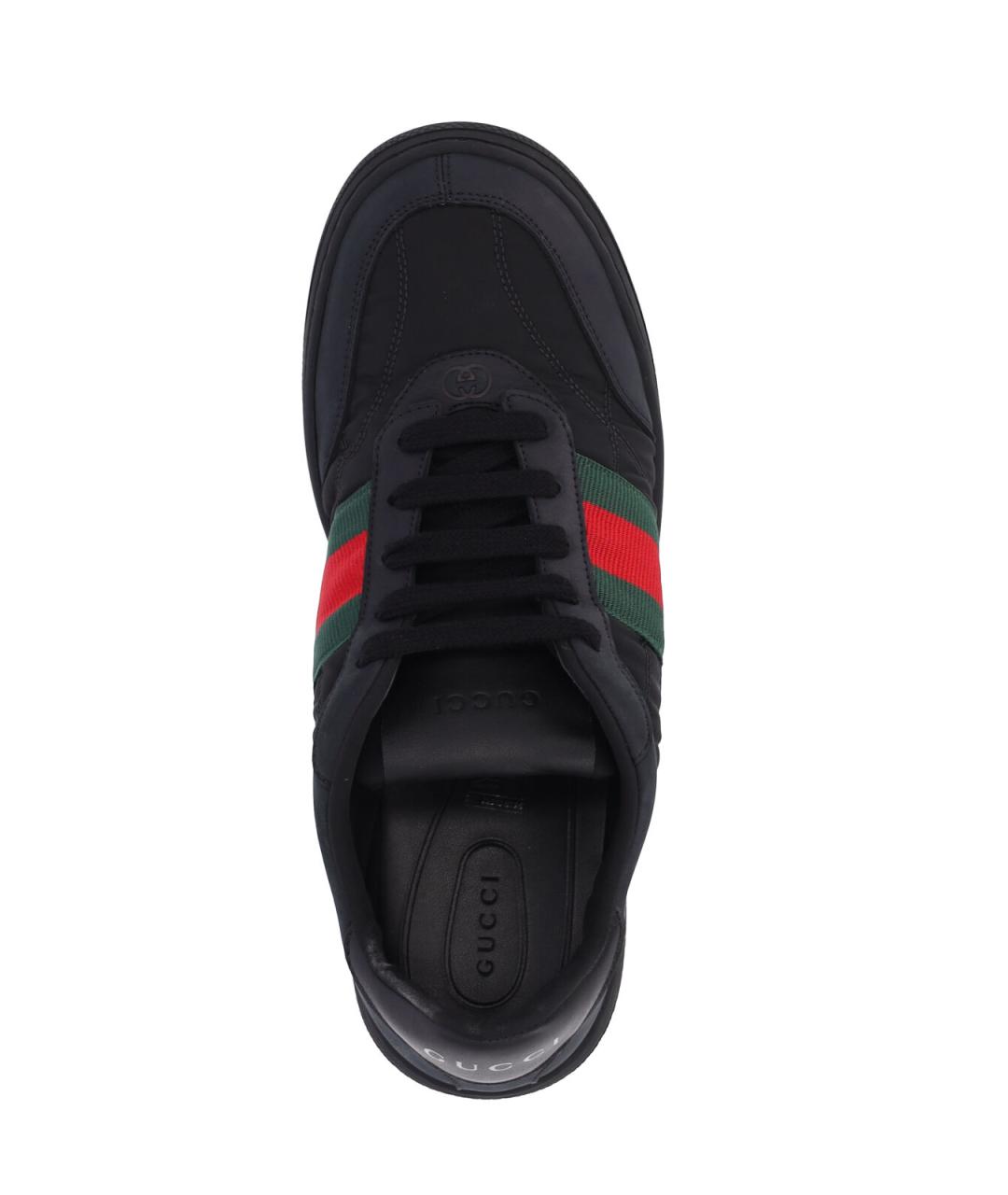 GUCCI Черные текстильные низкие кроссовки / кеды, фото 5