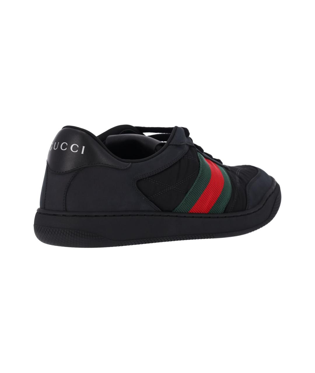 GUCCI Черные текстильные низкие кроссовки / кеды, фото 4