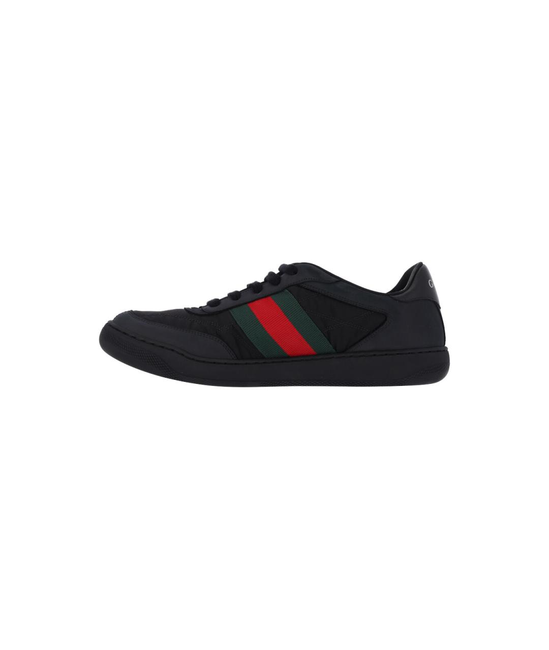 GUCCI Черные текстильные низкие кроссовки / кеды, фото 3