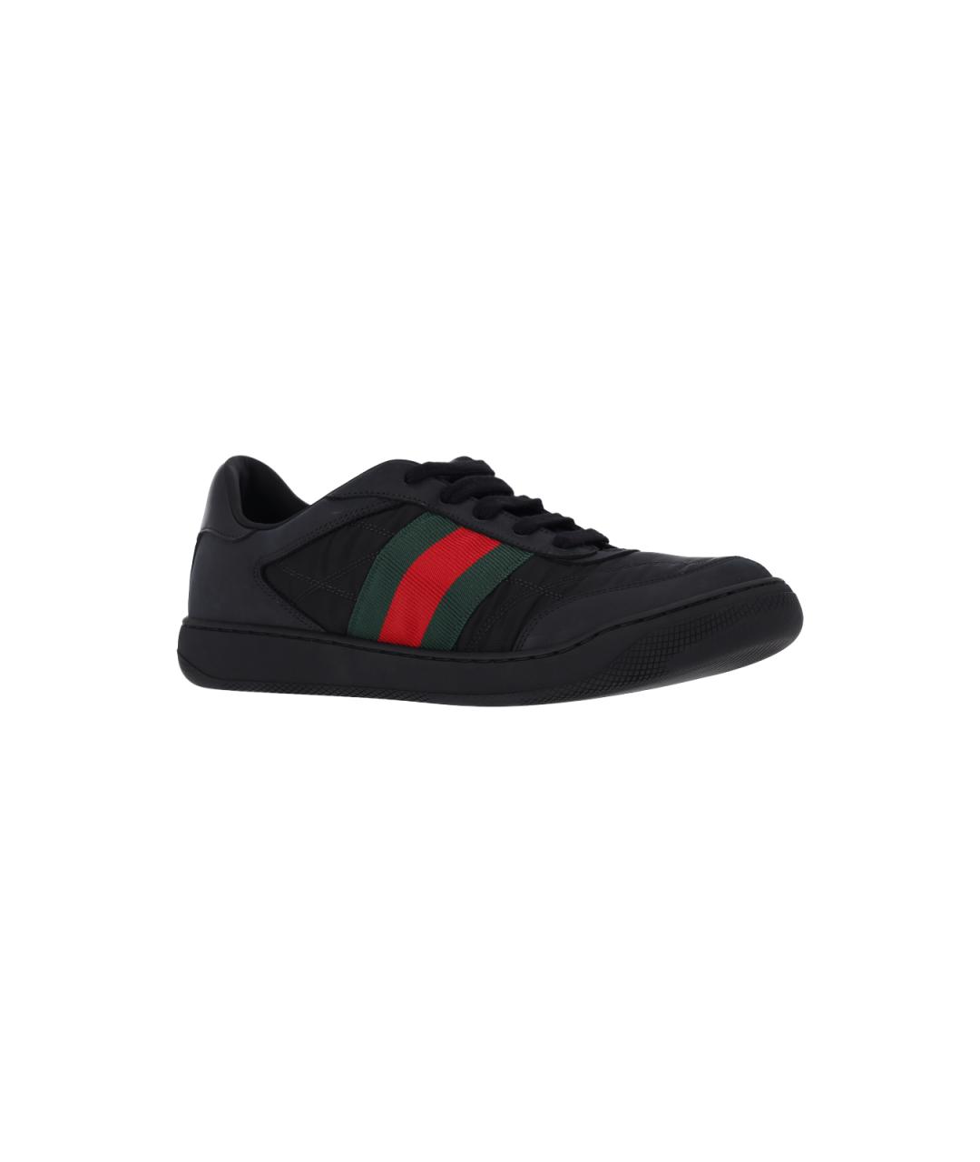 GUCCI Черные текстильные низкие кроссовки / кеды, фото 2
