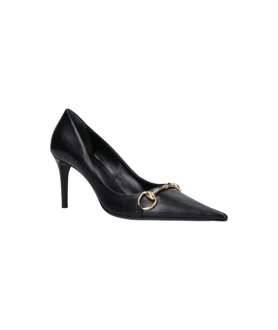 GUCCI Черные кожаные туфли, фото 2