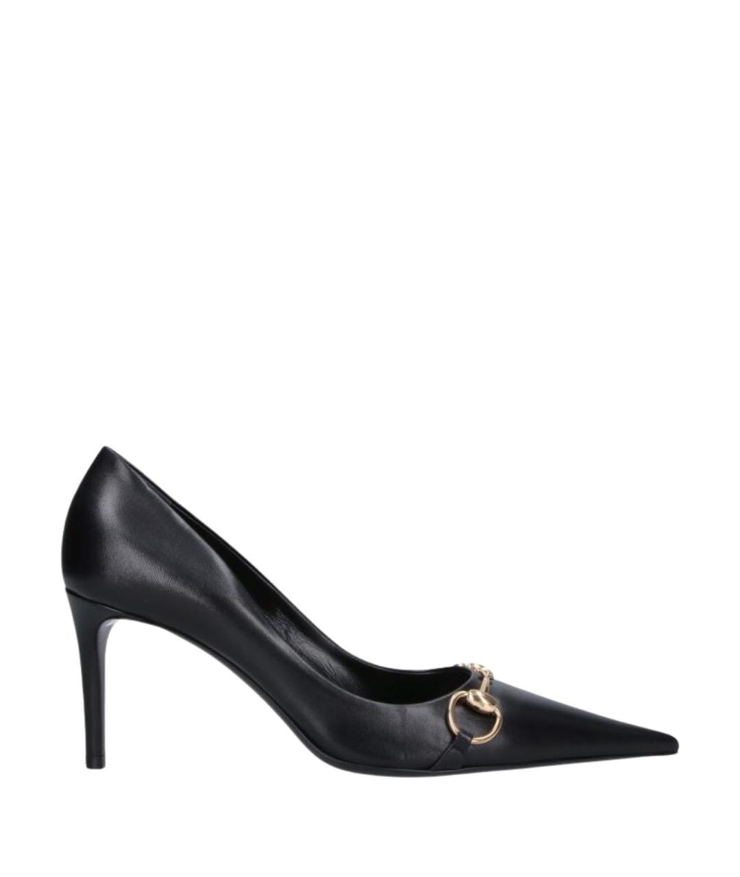 GUCCI Черные кожаные туфли, фото 1