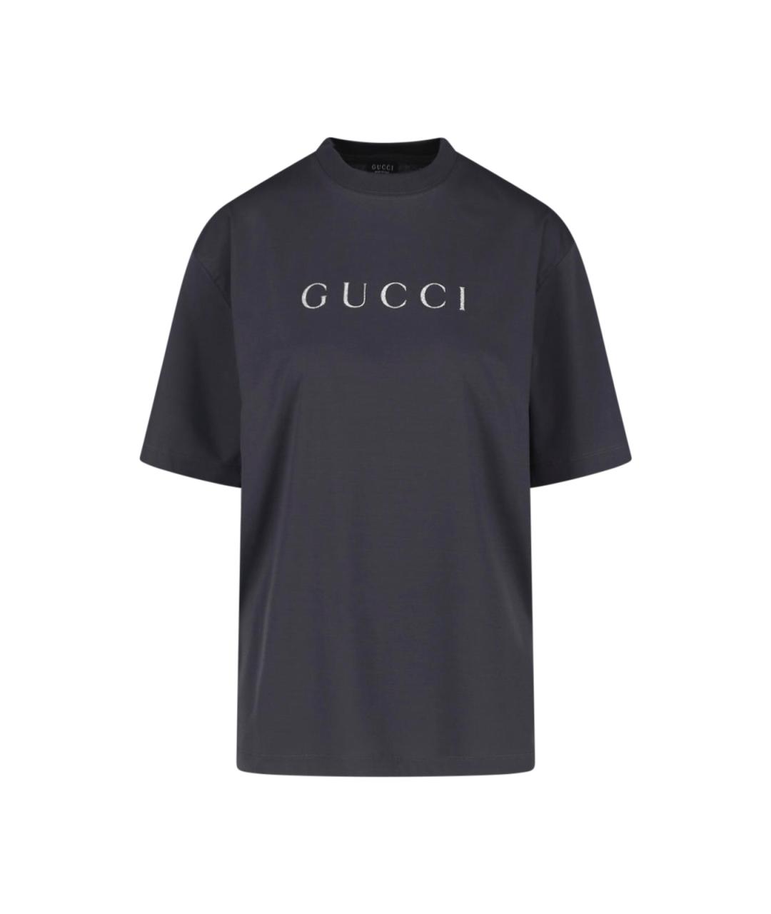 GUCCI Синяя хлопковая футболка, фото 1