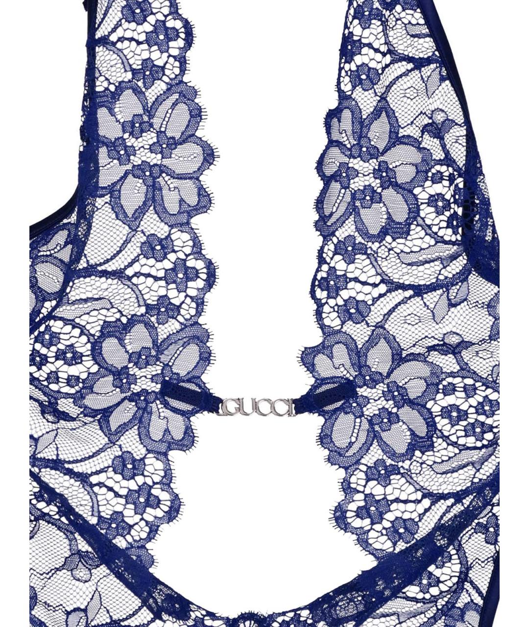 GUCCI Синее полиамидовое боди, фото 3