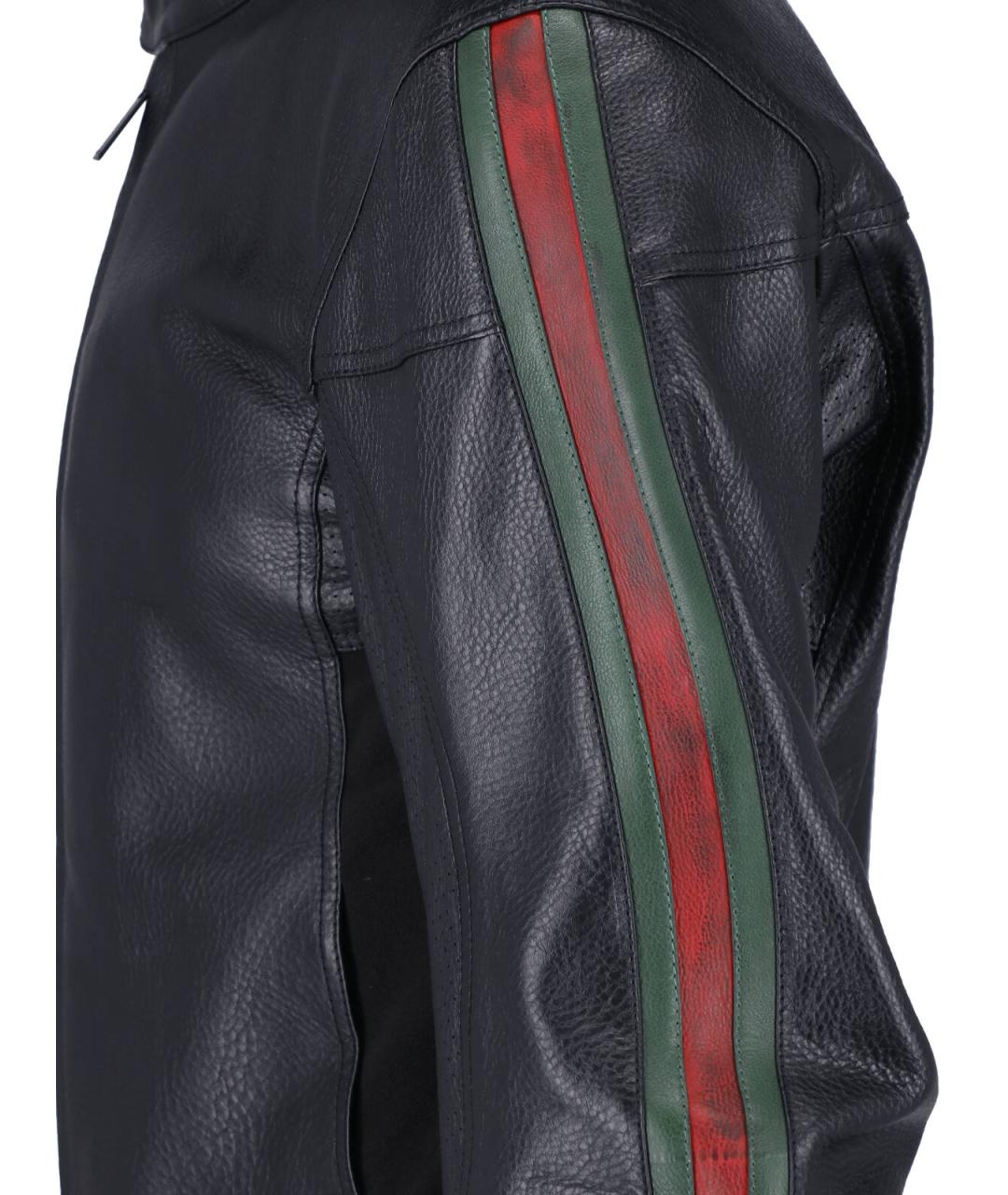 GUCCI Черная кожаная куртка, фото 3