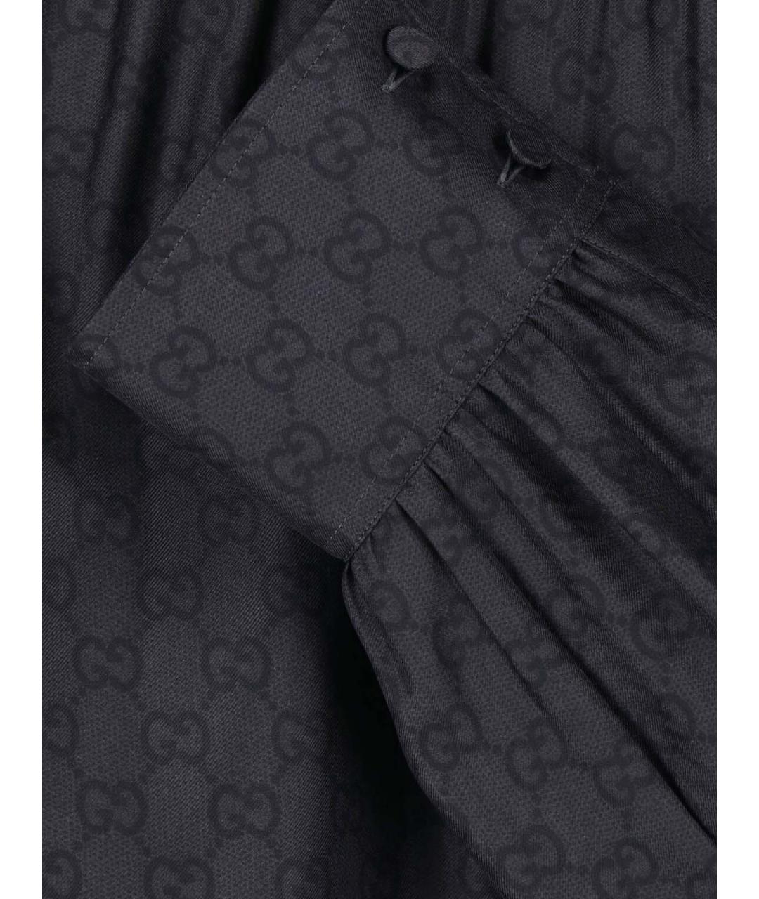GUCCI Черная шелковая рубашка, фото 5
