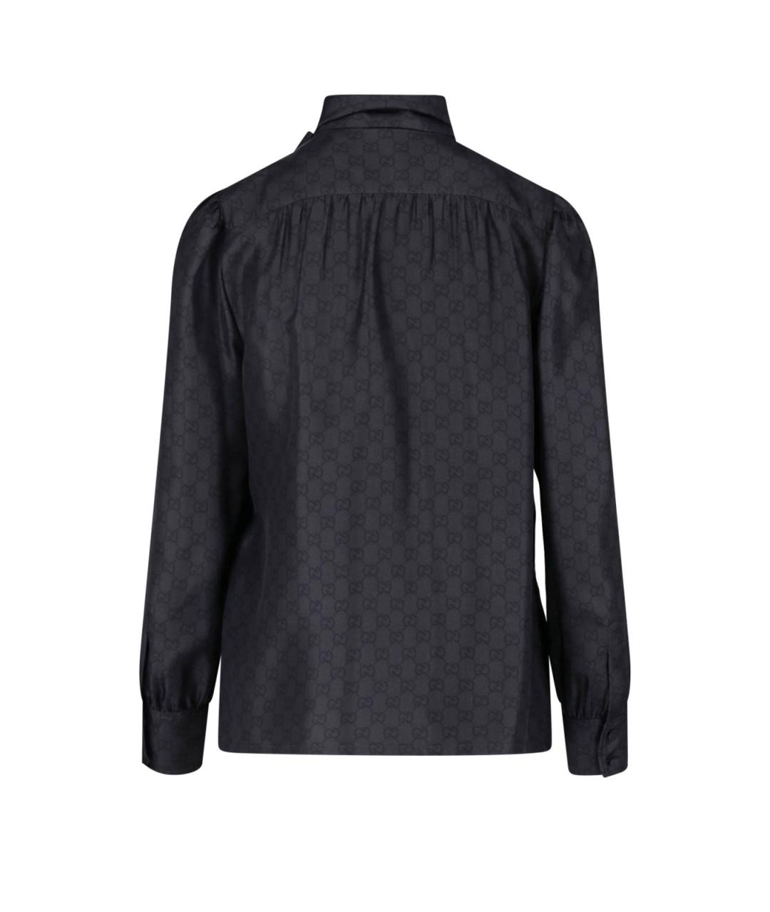 GUCCI Черная шелковая рубашка, фото 2