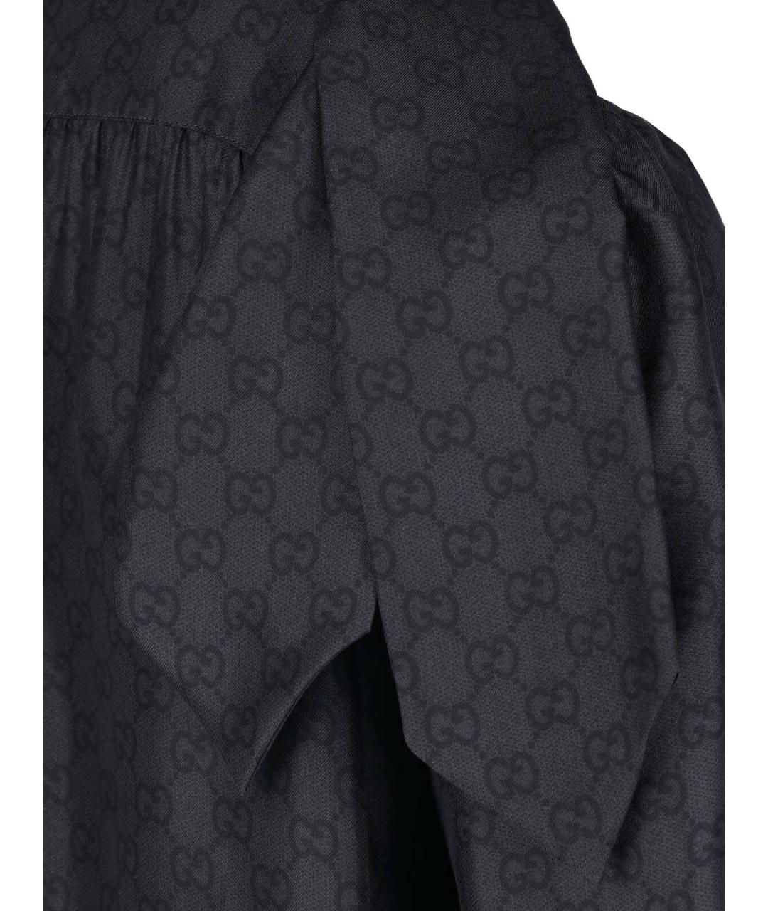 GUCCI Черная шелковая рубашка, фото 4