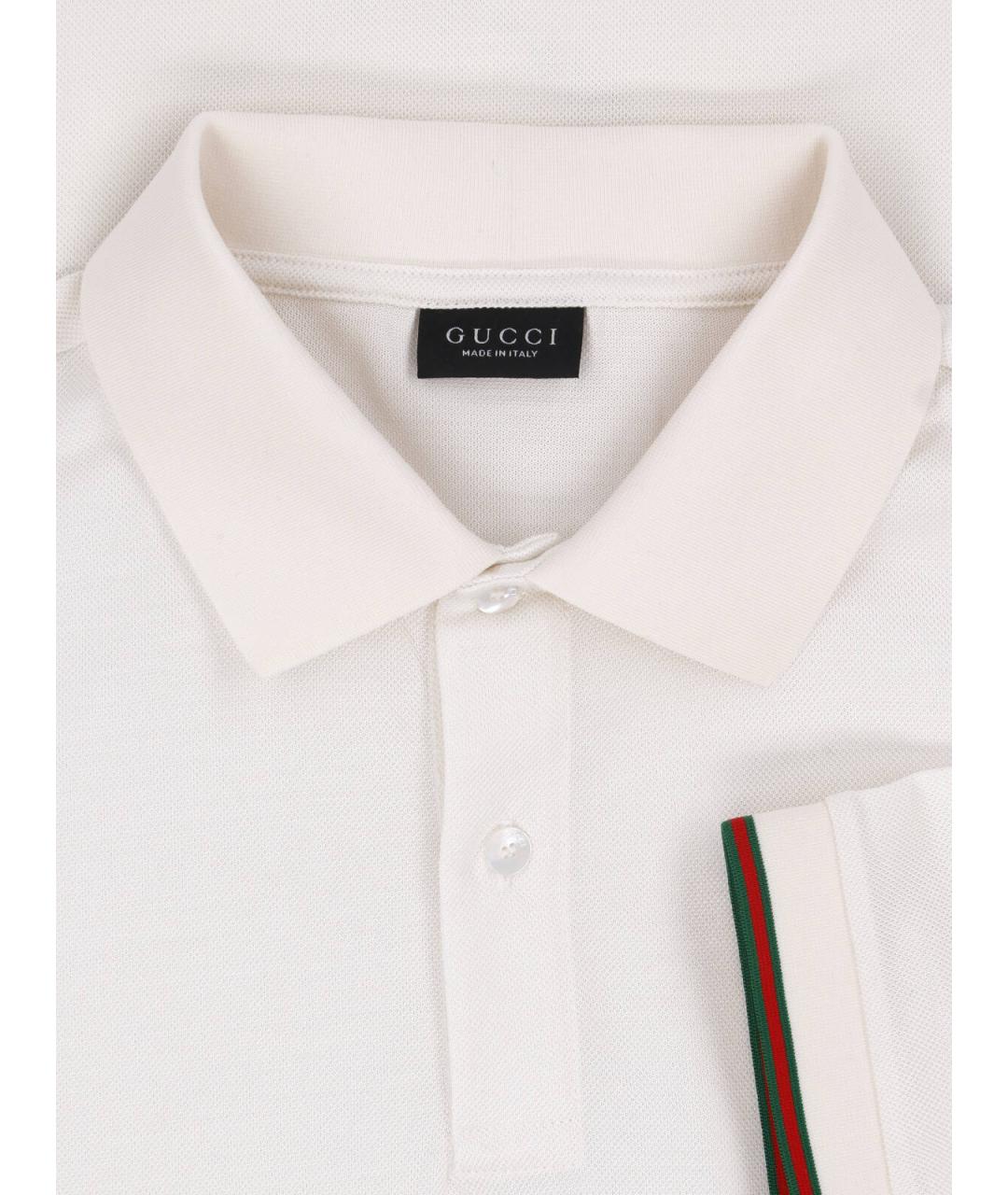 GUCCI Белая шелковая футболка, фото 3