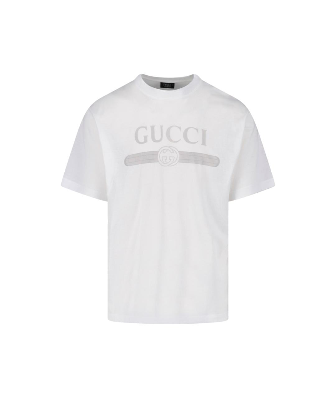 GUCCI Белая хлопковая футболка, фото 1