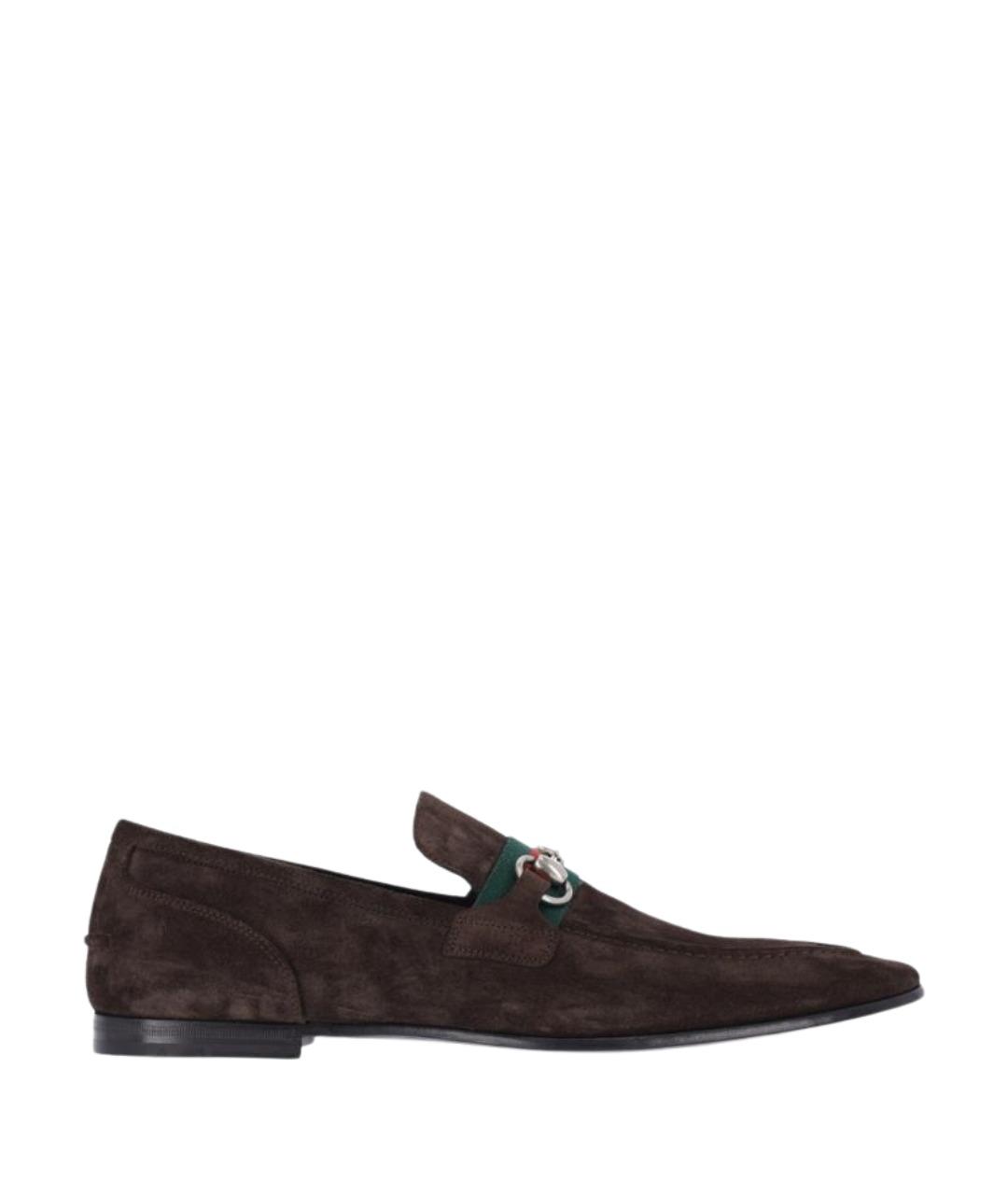 GUCCI Коричневые замшевые лоферы, фото 1