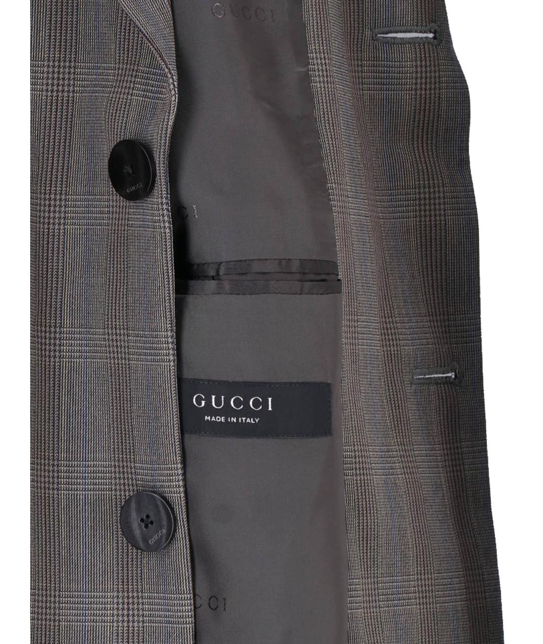 GUCCI Серый шерстяной пиджак, фото 5