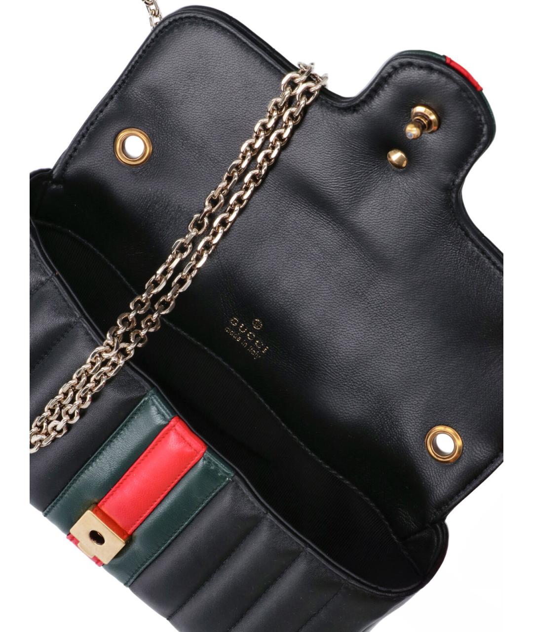 GUCCI Черная кожаная сумка через плечо, фото 4