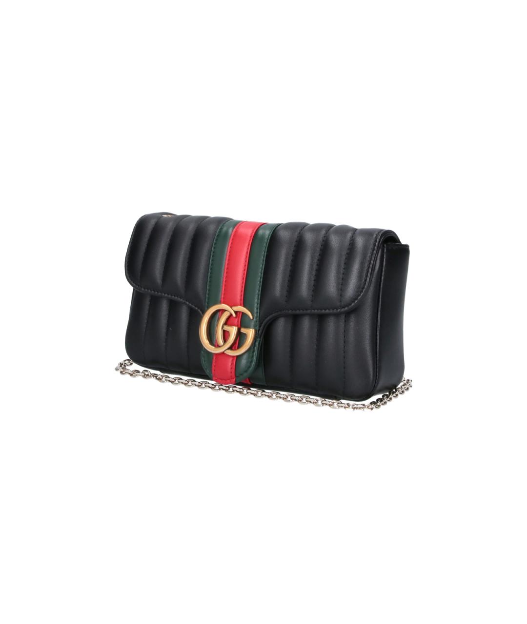 GUCCI Черная кожаная сумка через плечо, фото 2
