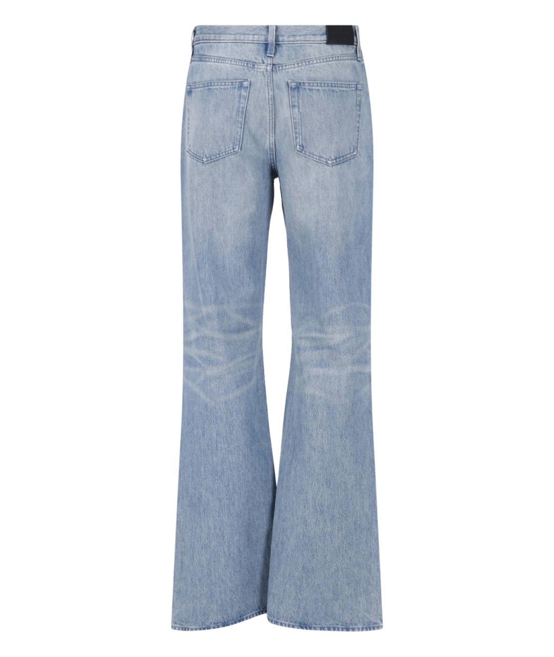 GUCCI Голубые хлопковые прямые джинсы, фото 2
