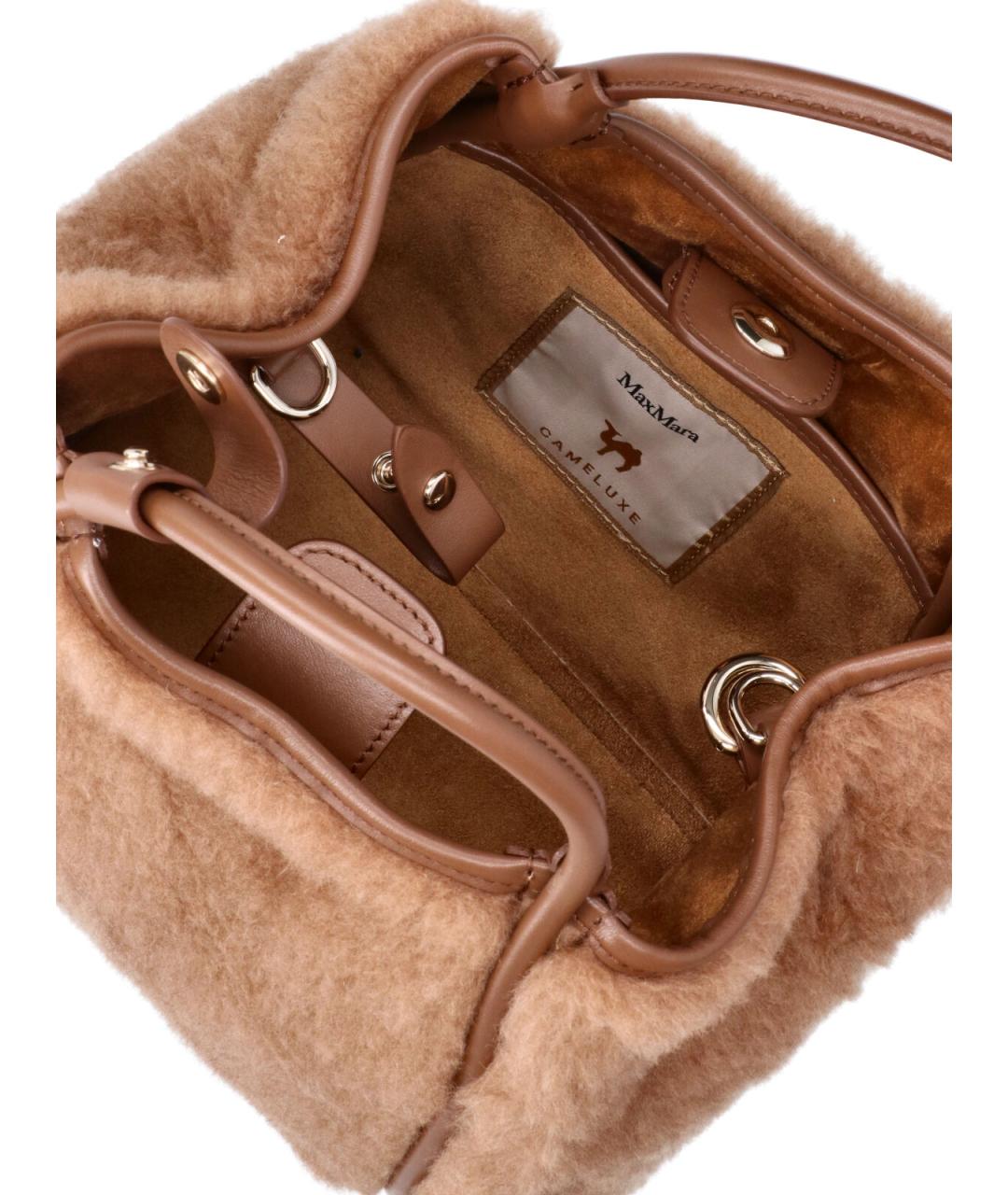 MAX MARA Коричневая шерстяная сумка тоут, фото 4