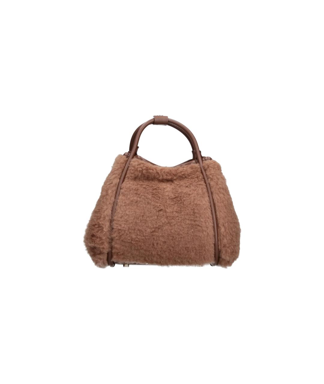 MAX MARA Коричневая шерстяная сумка тоут, фото 6
