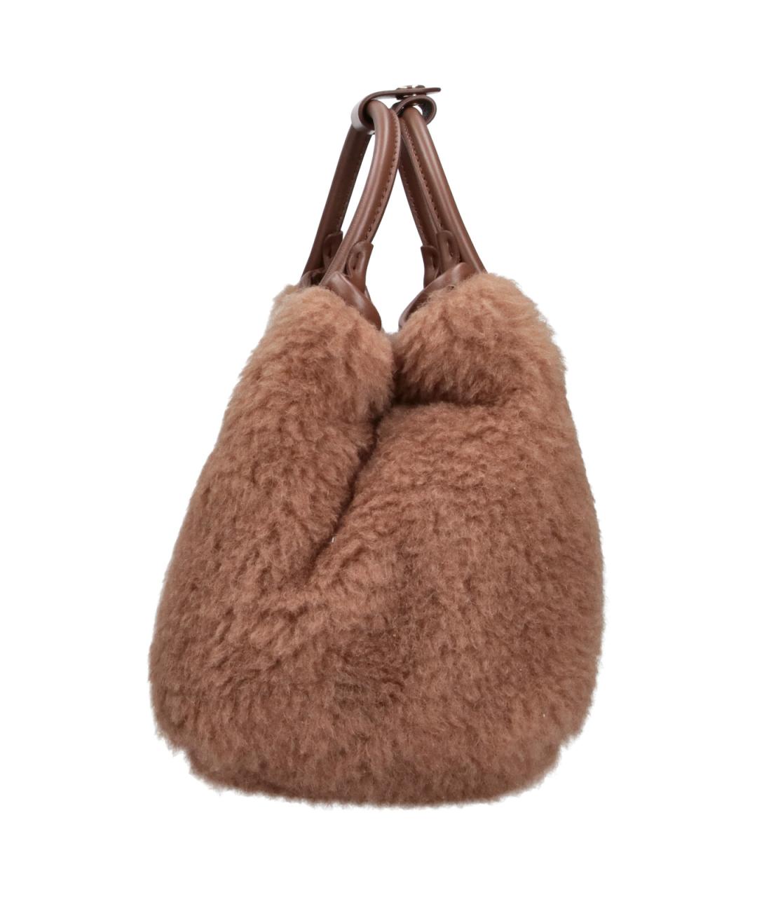 MAX MARA Коричневая шерстяная сумка тоут, фото 5