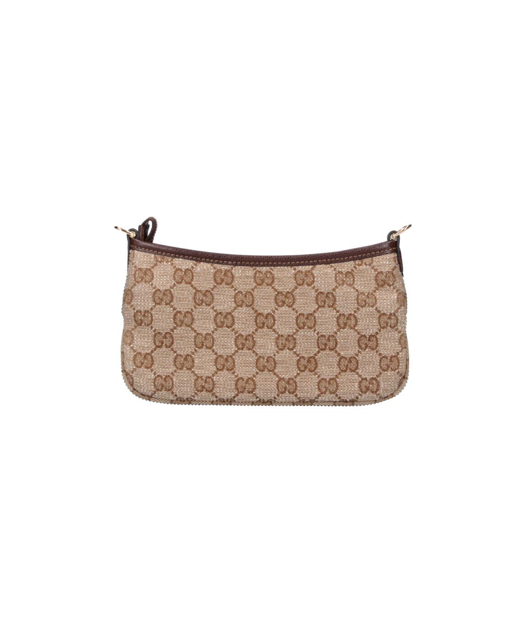 GUCCI Бежевая сумка через плечо из канвы, фото 3