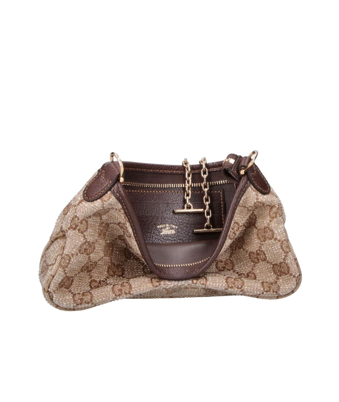 GUCCI Бежевая сумка через плечо из канвы, фото 4