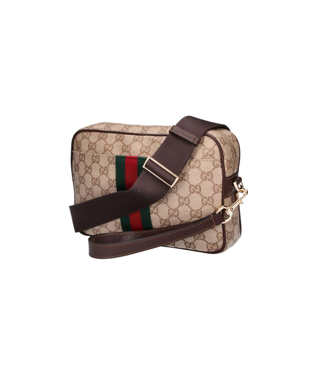 GUCCI Бежевая сумка на плечо из канвы, фото 2