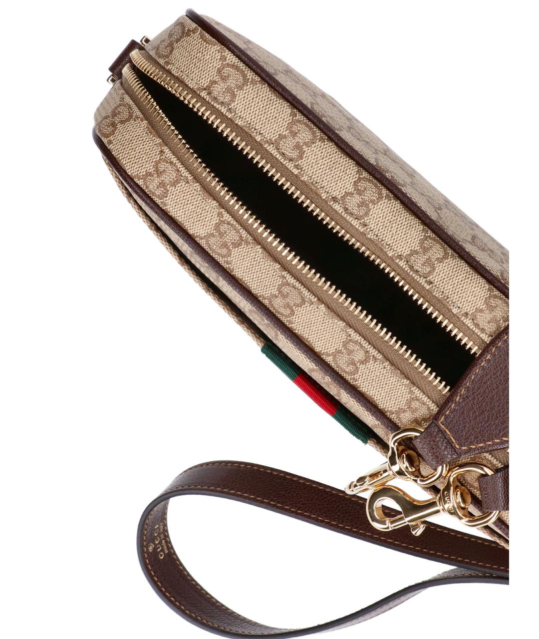 GUCCI Бежевая сумка на плечо из канвы, фото 4