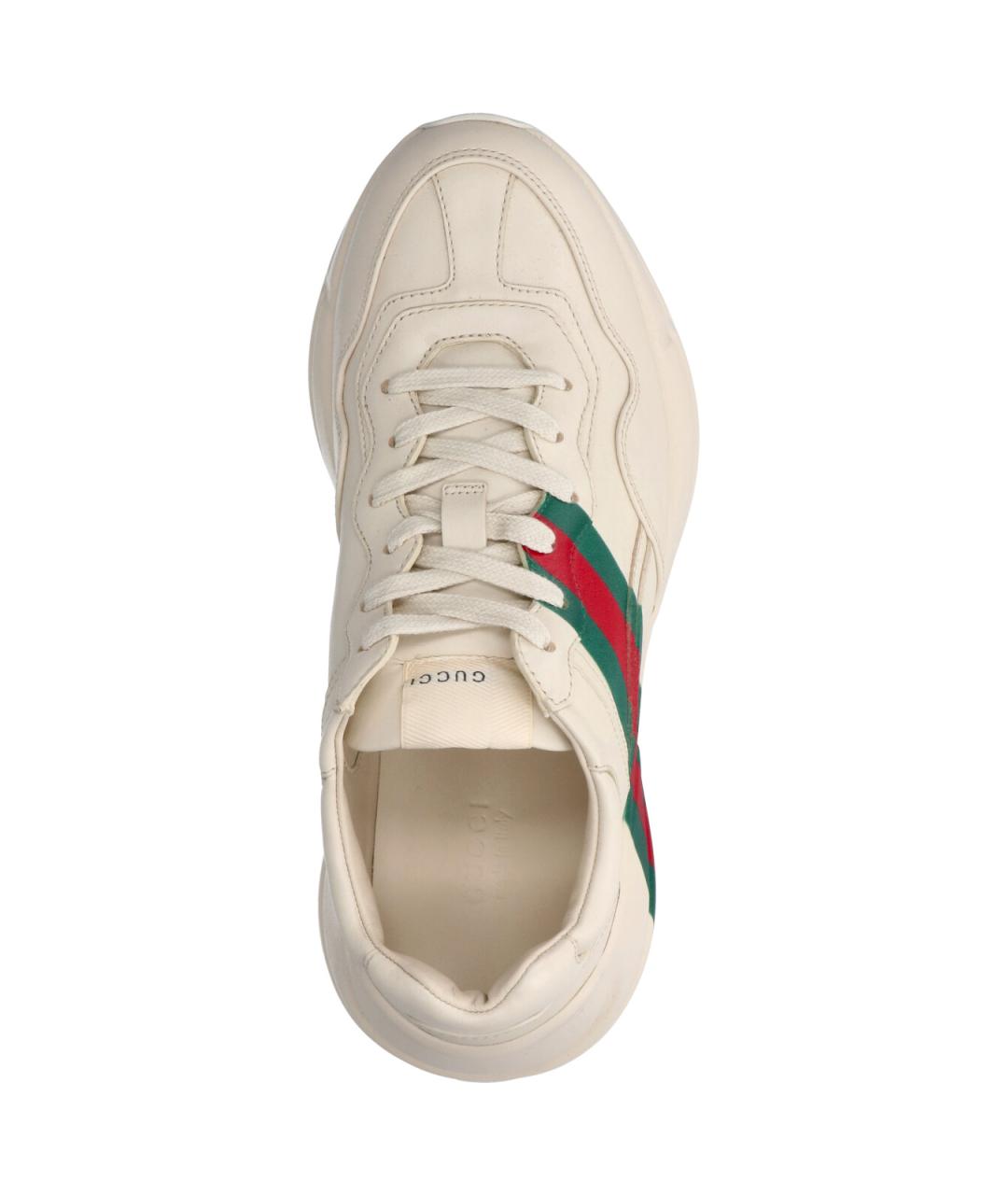 GUCCI Белые кожаные кроссовки, фото 5
