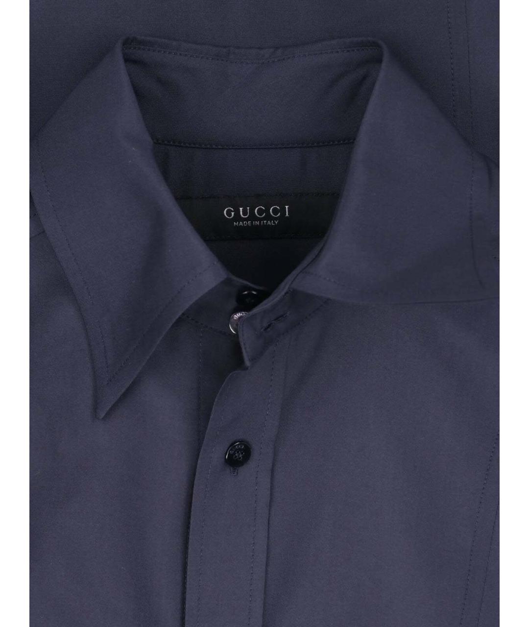 GUCCI Синяя шелковая рубашка, фото 3