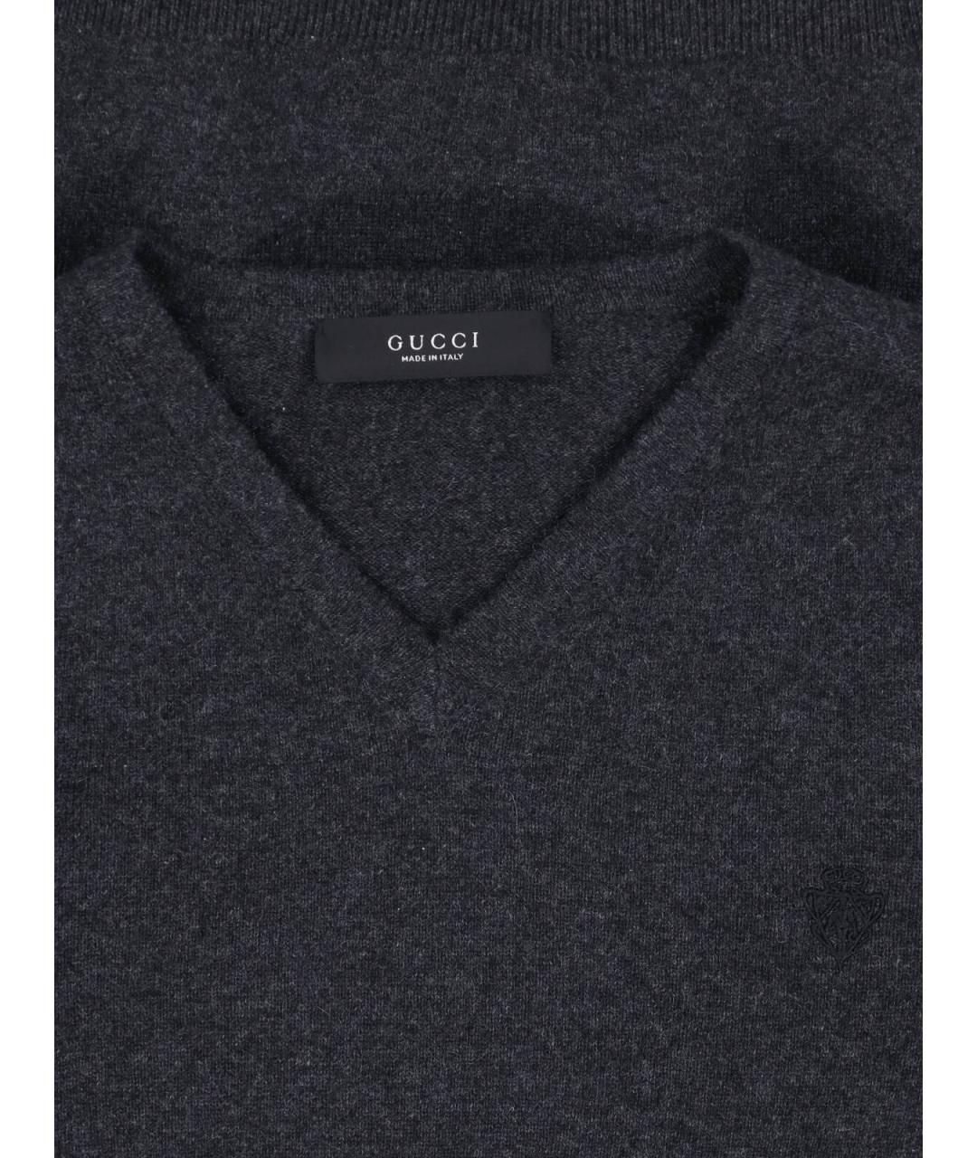 GUCCI Серый кашемировый джемпер / свитер, фото 3