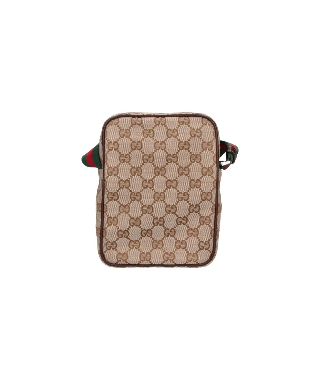 GUCCI Бежевая сумка на плечо из канвы, фото 3