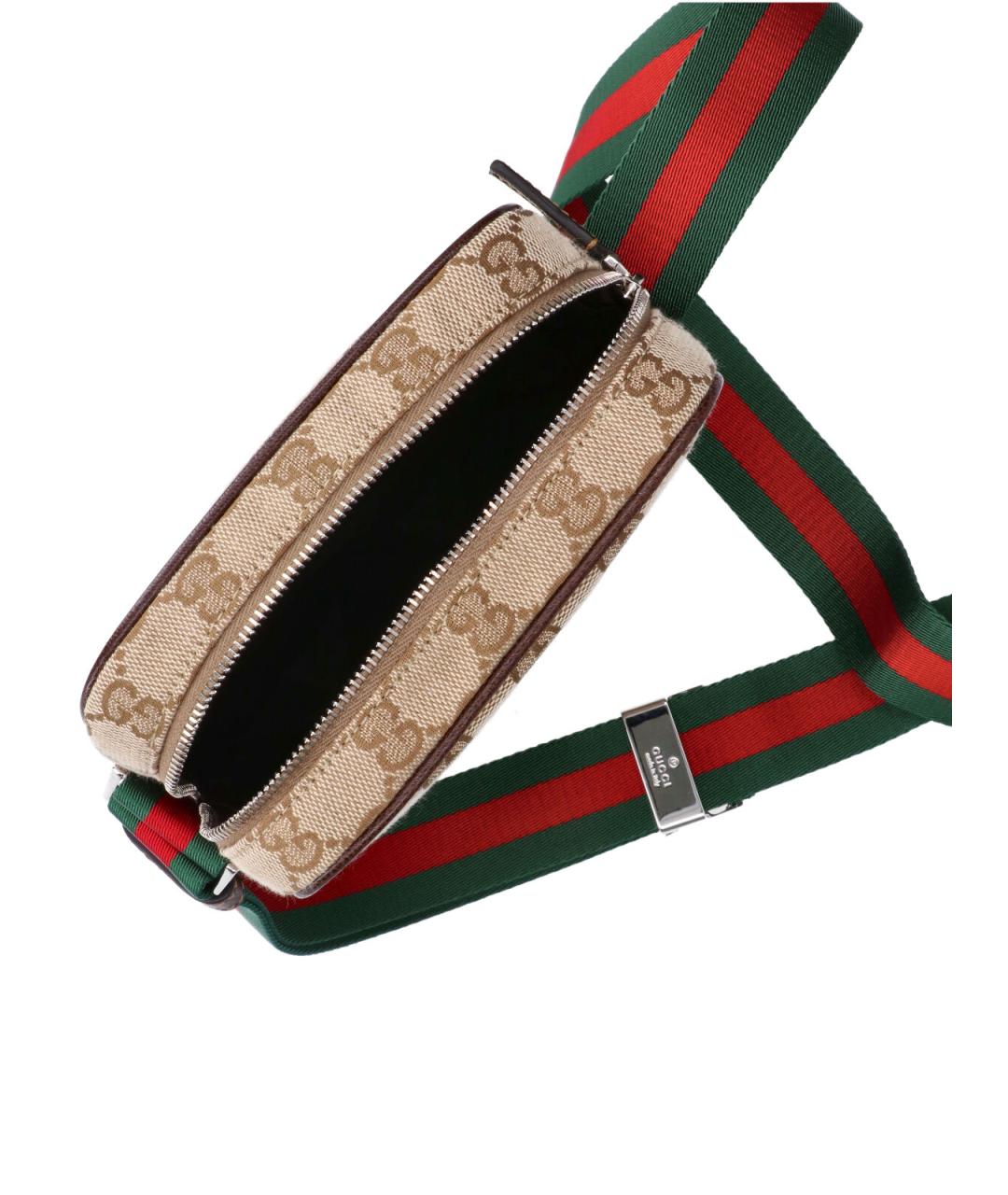 GUCCI Бежевая сумка на плечо из канвы, фото 4