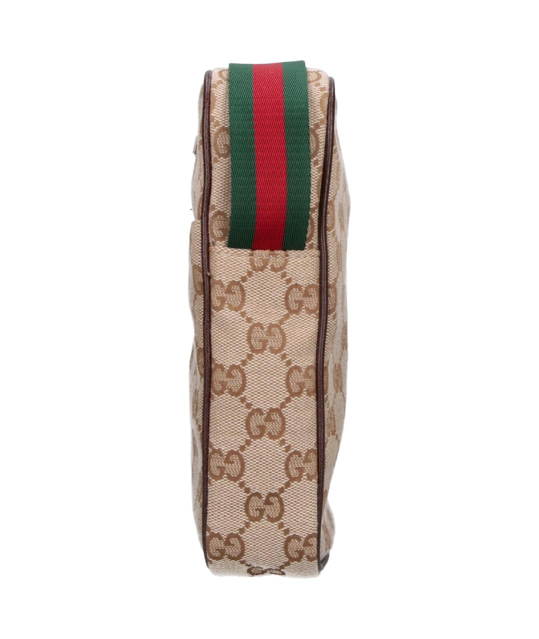 GUCCI Бежевая сумка на плечо из канвы, фото 5