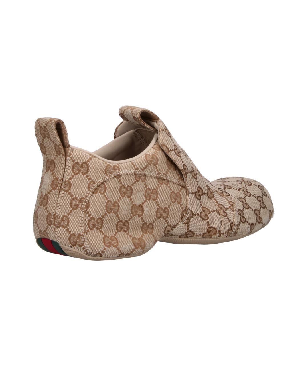 GUCCI Бежевые синтетические низкие кроссовки / кеды, фото 4