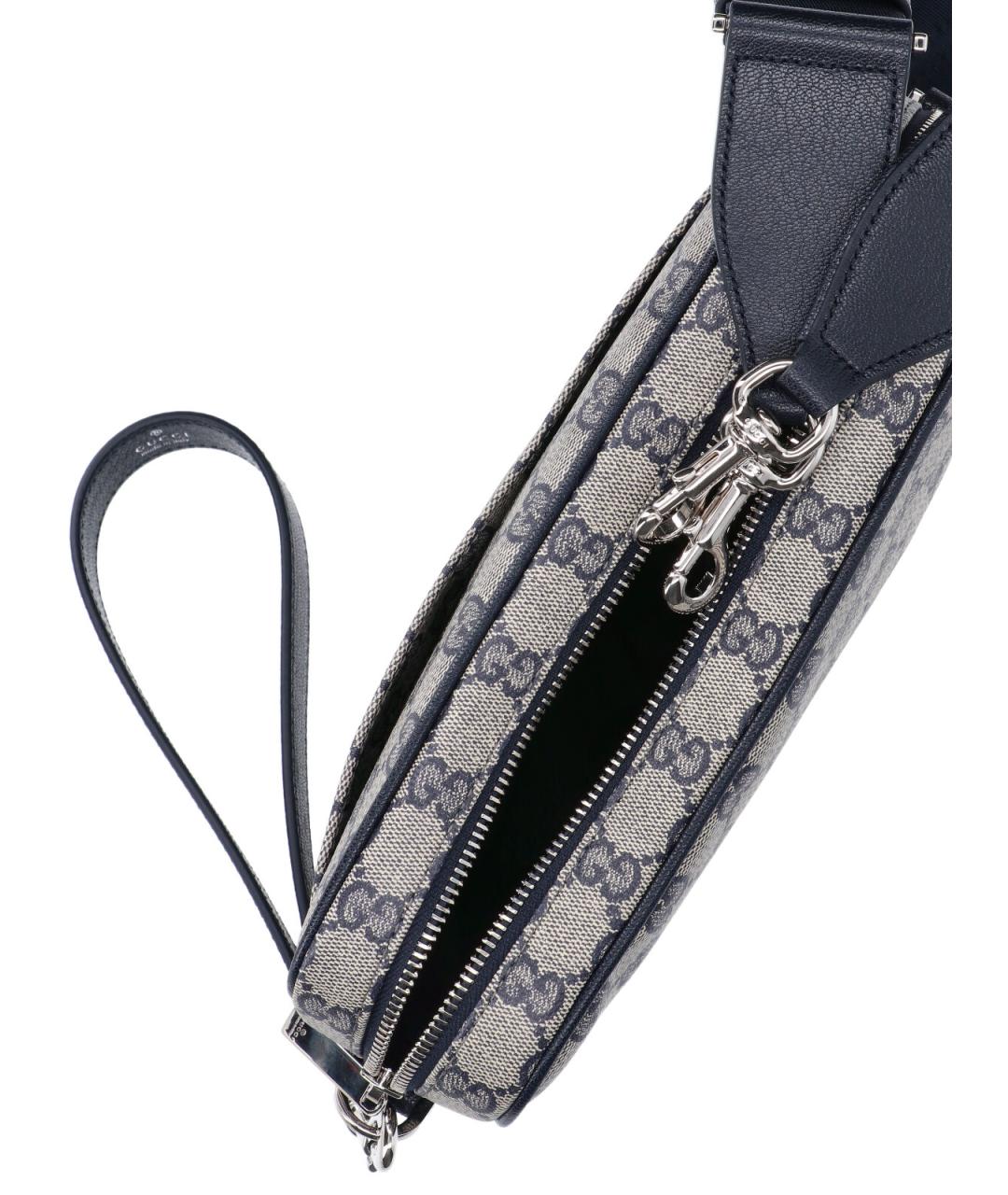 GUCCI Синяя сумка на плечо из канвы, фото 4