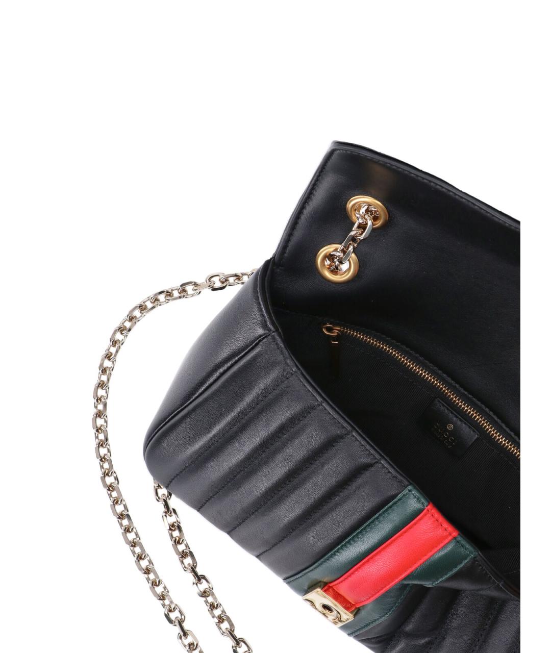 GUCCI Черная кожаная сумка через плечо, фото 4