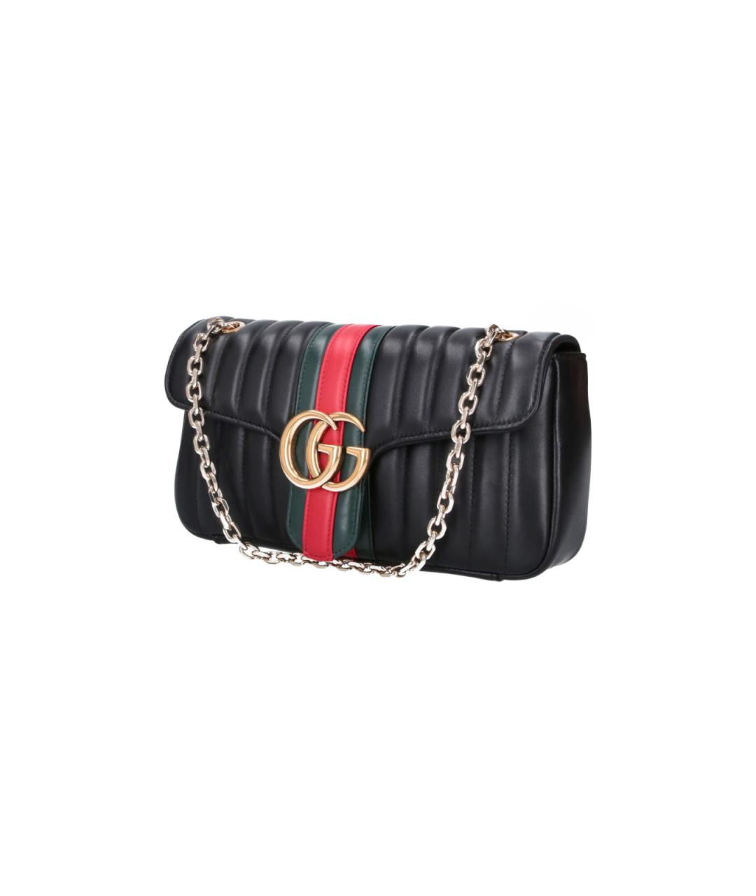 GUCCI Черная кожаная сумка через плечо, фото 2