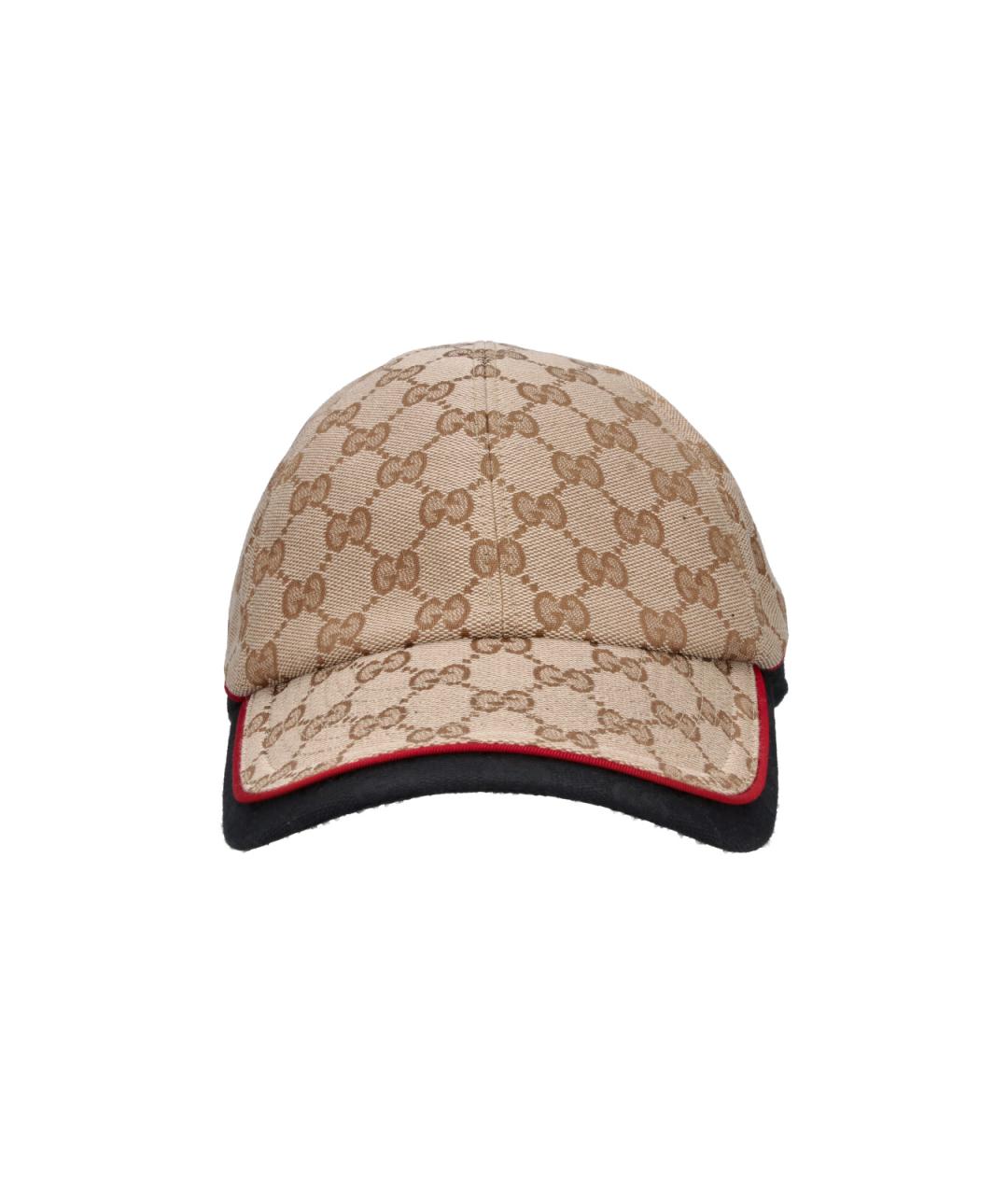 GUCCI Бежевая синтетическая кепка/бейсболка, фото 1