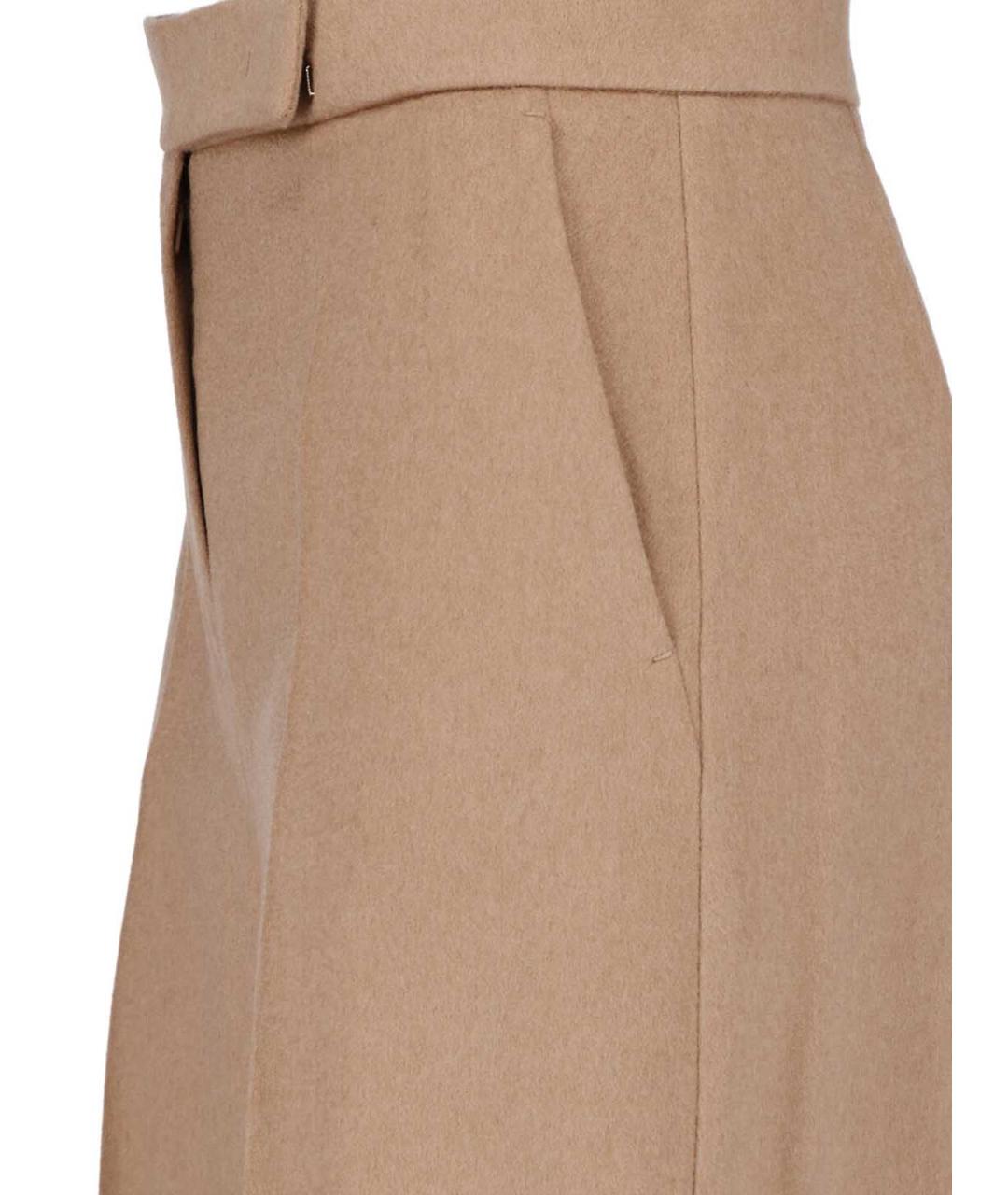 MAX MARA Коричневые хлопковые прямые брюки, фото 4