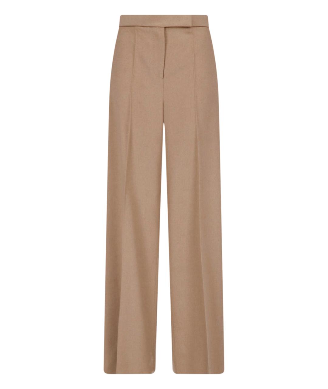 MAX MARA Коричневые хлопковые прямые брюки, фото 1