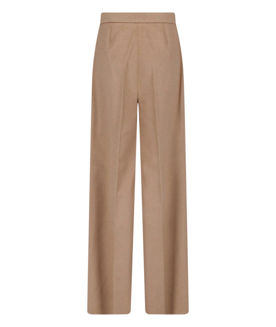 MAX MARA Коричневые хлопковые прямые брюки, фото 2