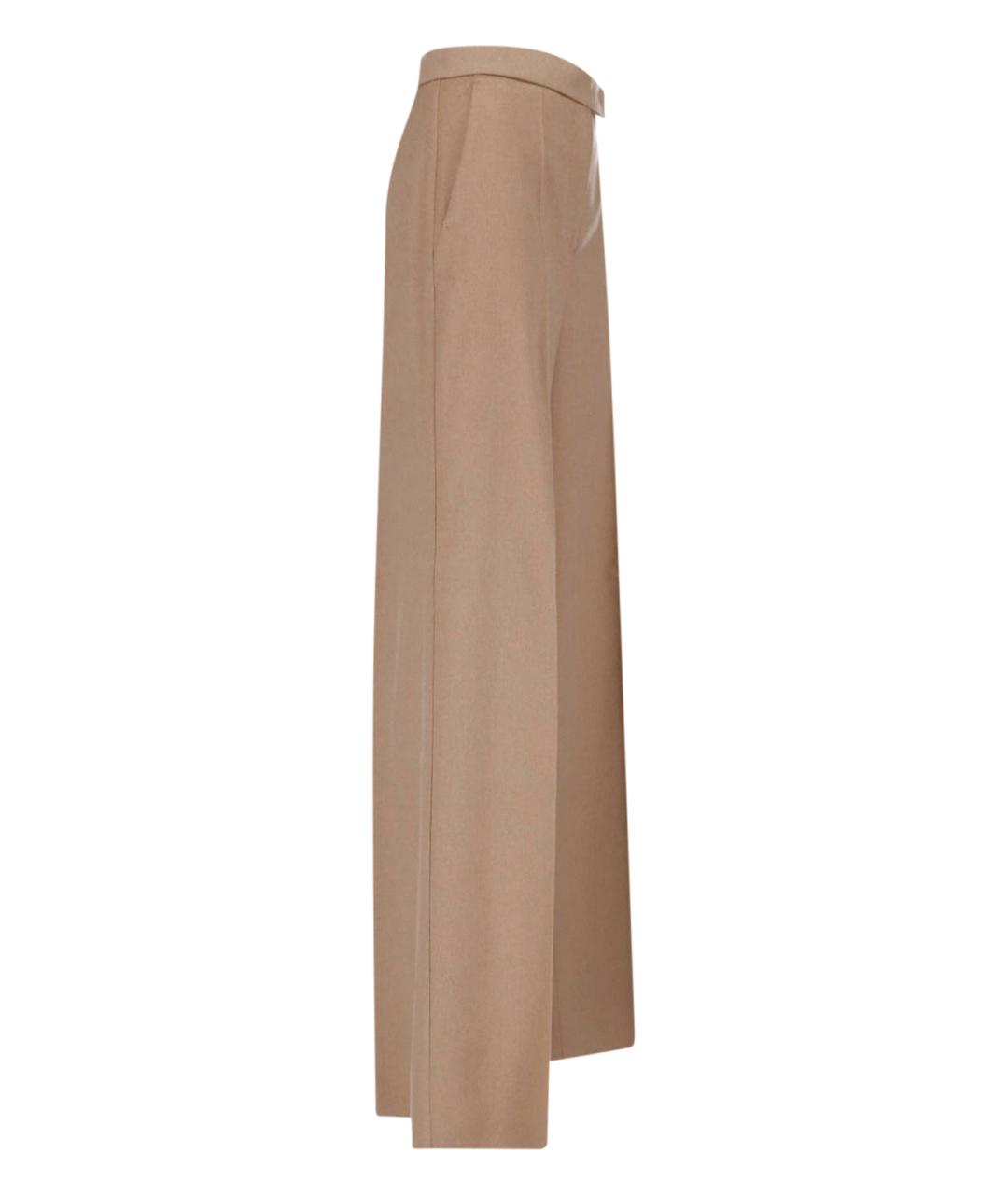 MAX MARA Коричневые хлопковые прямые брюки, фото 3