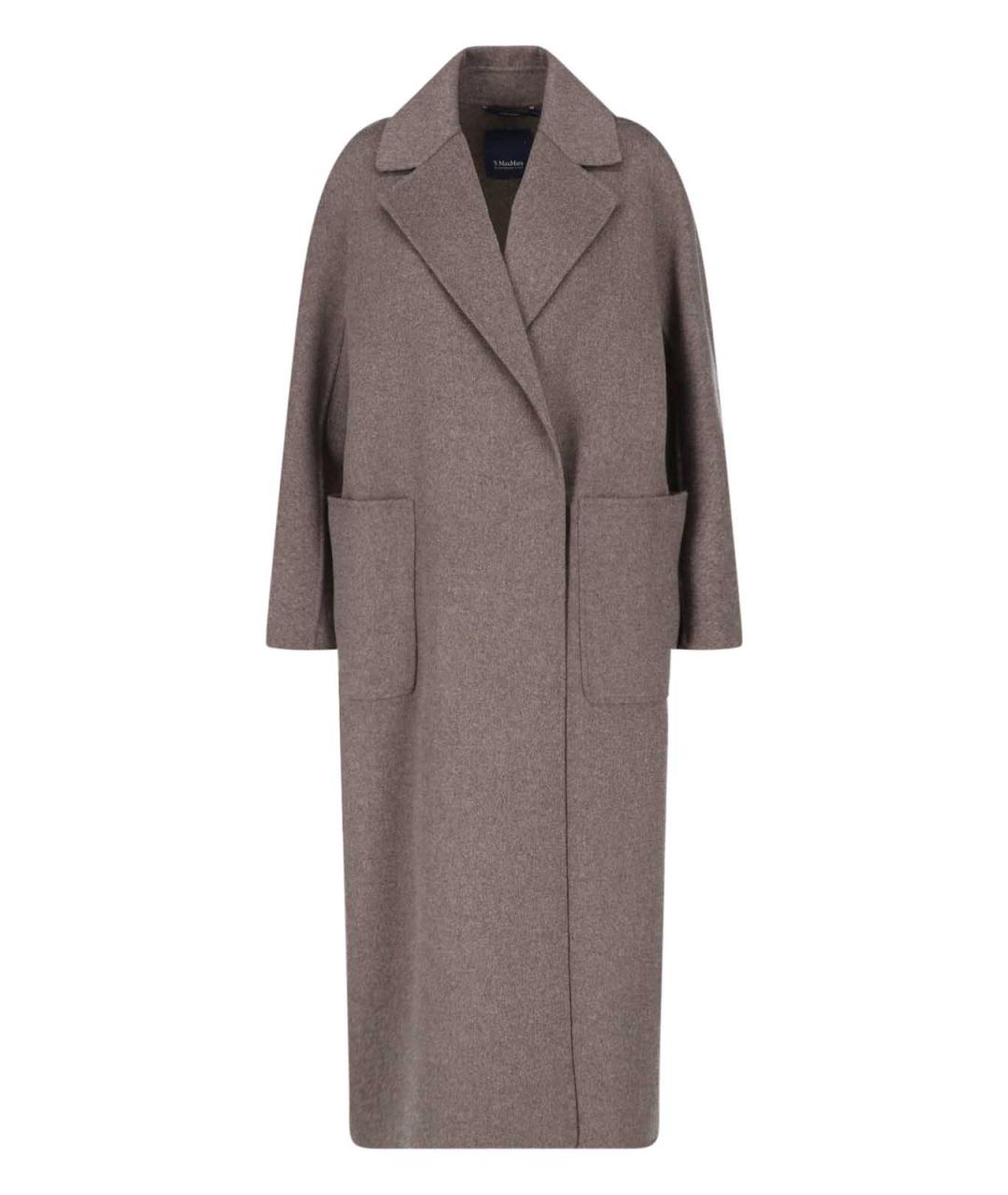 'S MAX MARA Коричневое шерстяное пальто, фото 3