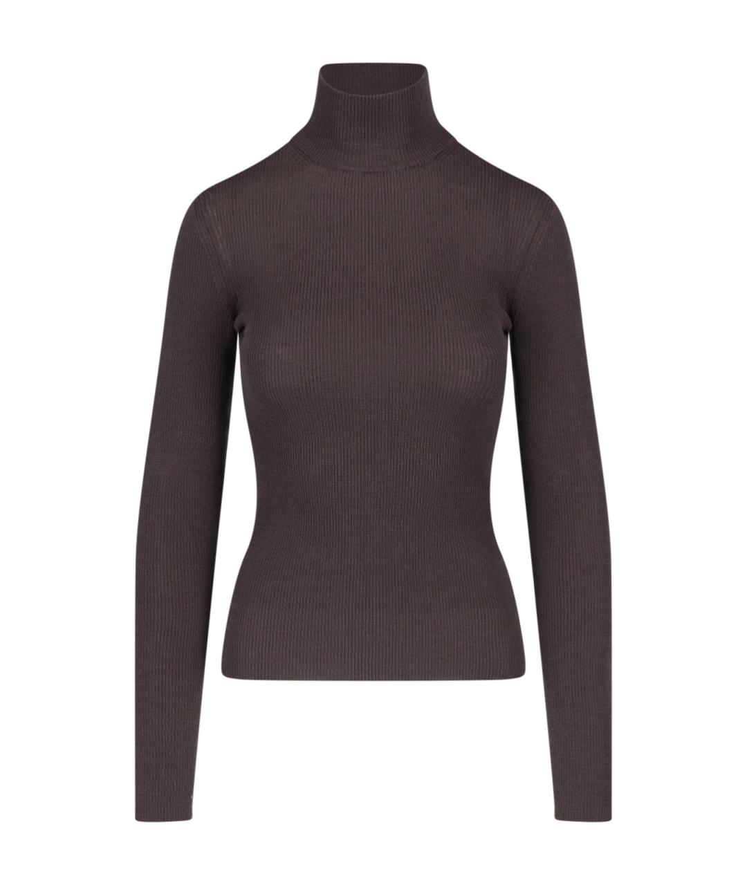 MAX MARA Коричневая шерстяная водолазка, фото 1