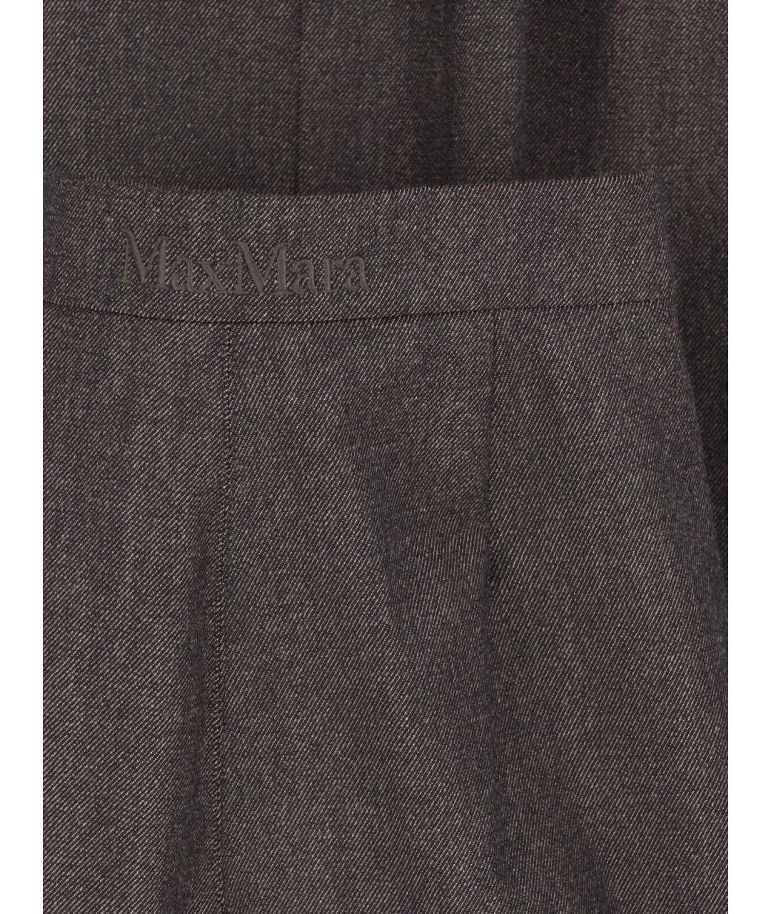 MAX MARA Коричневые шерстяные прямые брюки, фото 5