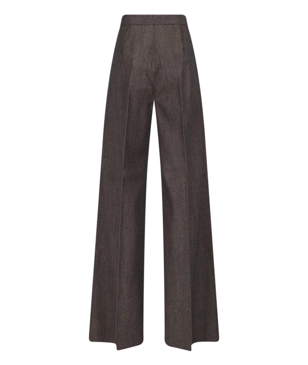 MAX MARA Коричневые шерстяные прямые брюки, фото 2