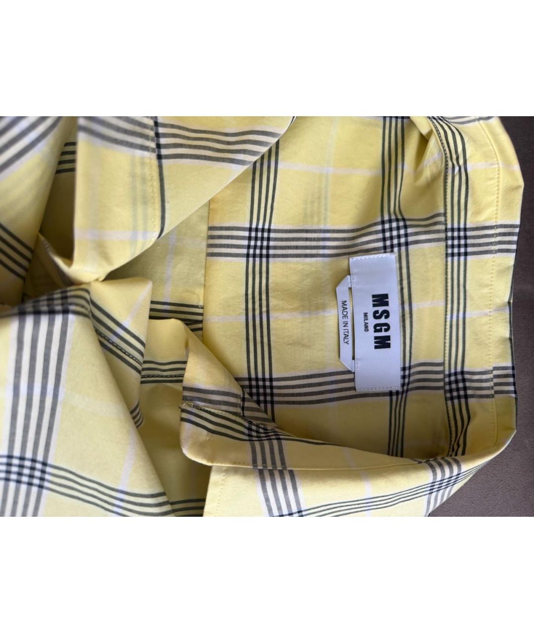 MSGM Желтая хлопковая рубашка, фото 3