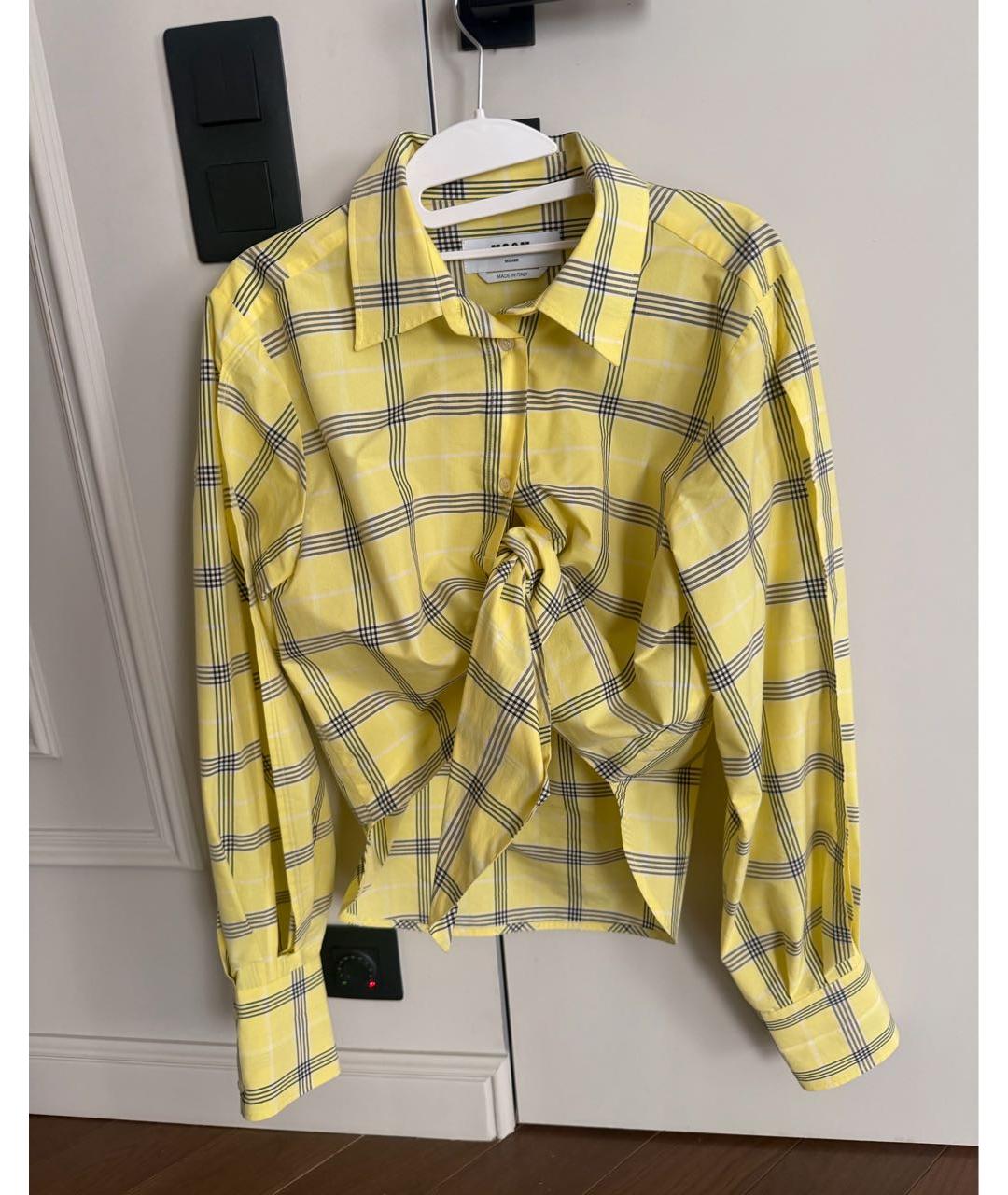 MSGM Желтая хлопковая рубашка, фото 4