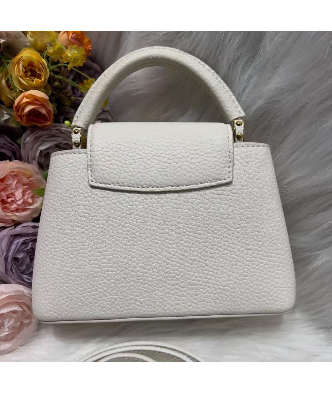 LOUIS VUITTON Белая кожаная сумка через плечо, фото 3
